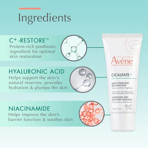 Avène Cicalfate+ Hydrating Skin Recovery Emulsion - Restores Skin Barrier & 24HR Hydration | 1.3 Fl Oz