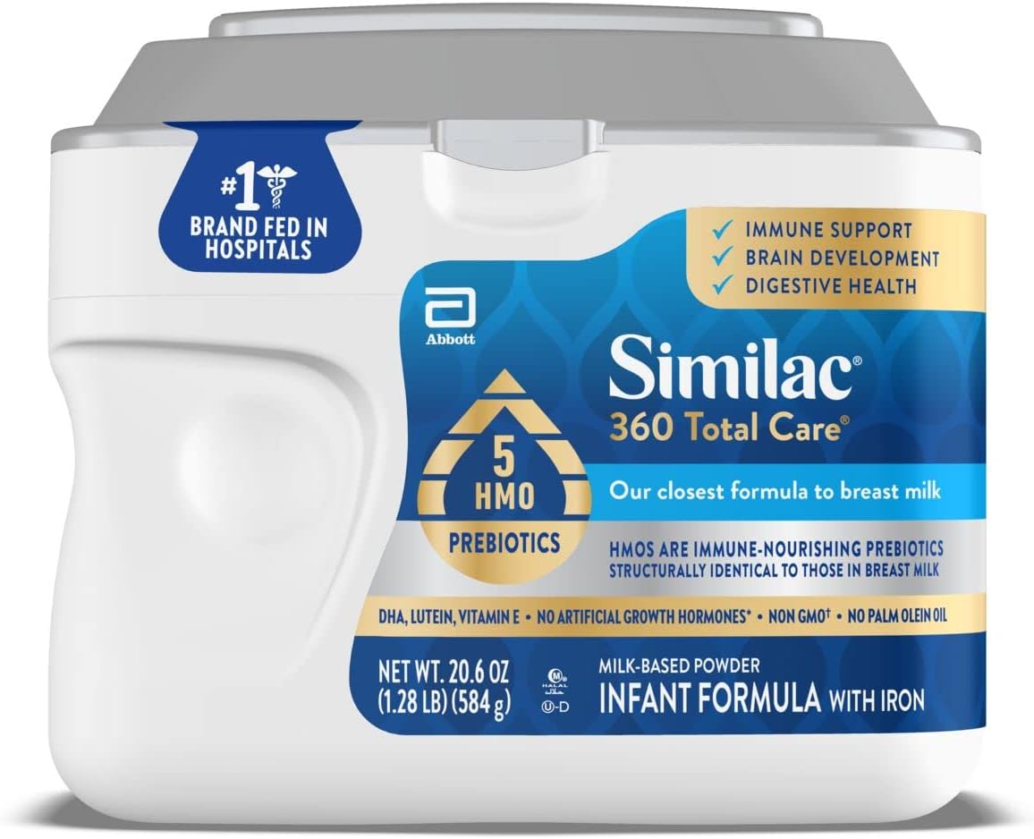 Similac 360 Total Care Infant Formula - 5 HMO Prebiotics for Optimal Nutrition | 20.6 oz Tub