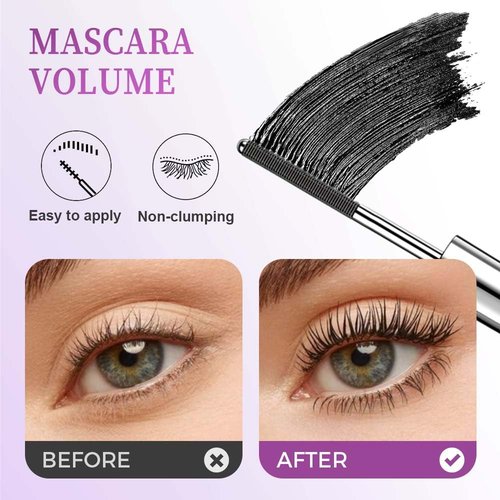 Iron Wand Mascara - 2025 Upgraded Waterproof Metal Wand for Long-Lasting 3D Curling Lashes | Black