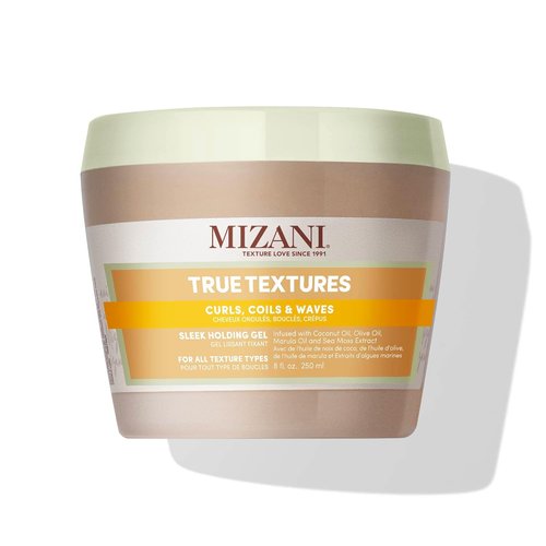 Mizani True Textures Sleek Holding Gel - Firm Hold, Flake-Free Hair Gel for All Hair Types