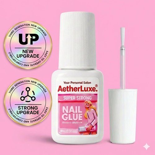 Super Strong Nail Glue for Press On Nails,New & Improved Formula with SGS Certification,5S Instant Dry,Up to 30 Days Hold,False Nail Glue,Brush Applicator,8ml,1 pcs