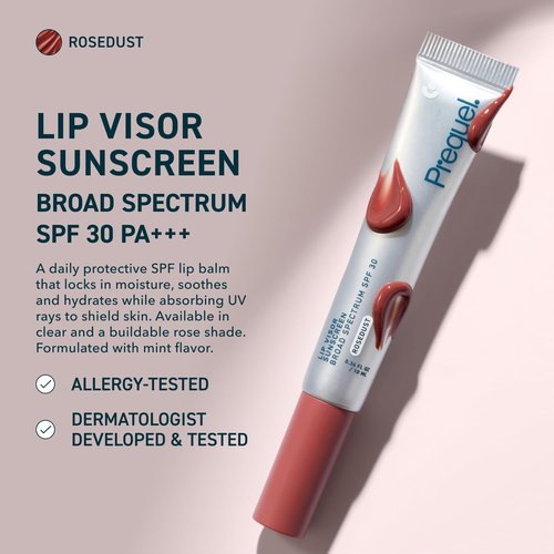 Prequel Skin Tinted Lip Balm - SPF 30 PA+++ Moisturizing Semi-Gloss in Rosedust | Mint Flavor - 2 Pack