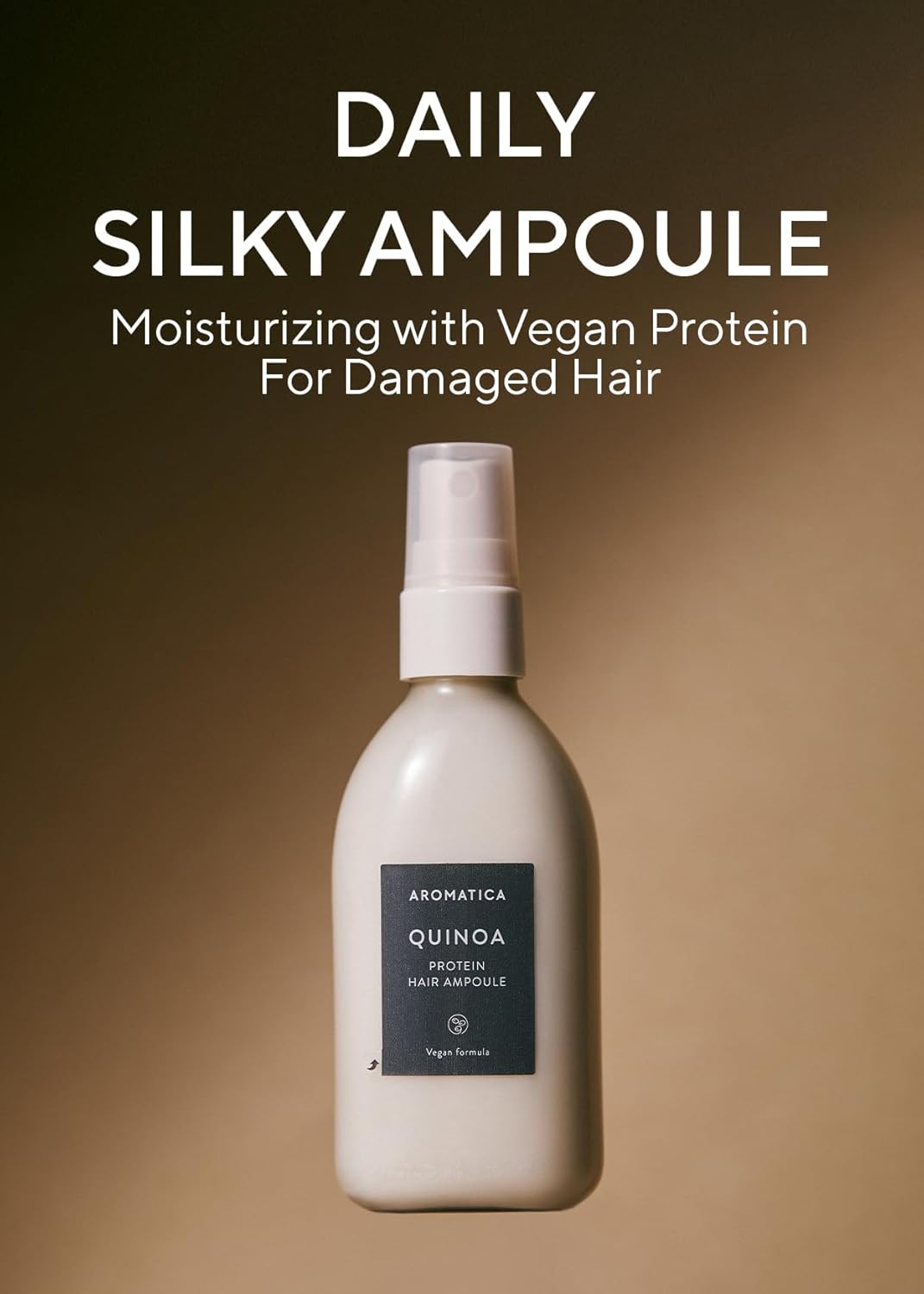 AROMATICA Quinoa Protein Hair Ampoule 3.38 fl. Oz - Vegan Hair Serum for Silky, Nourished Hair | Silicone-Free Formula
