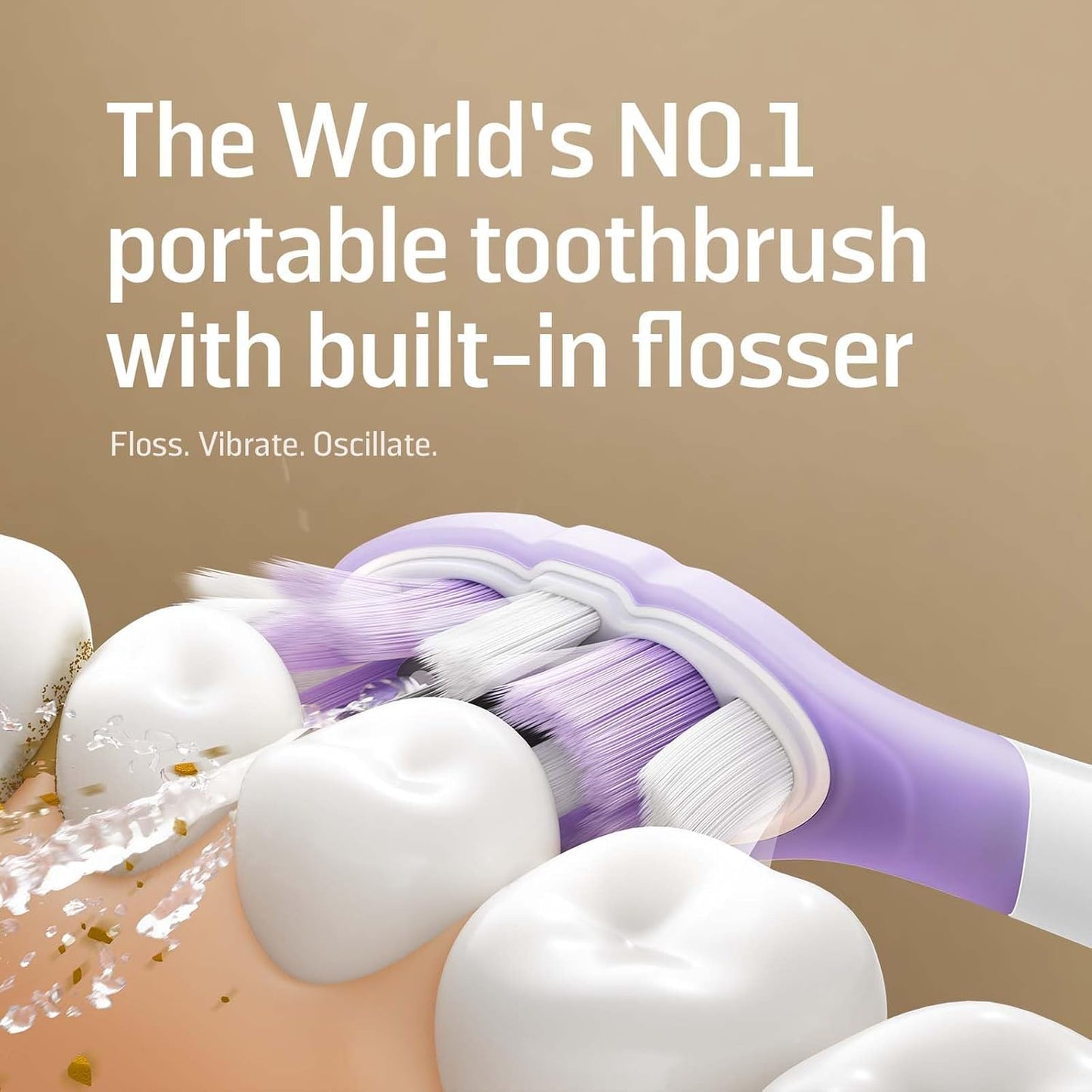 Soocas NEOS II Ultra Electric Toothbrush - 3-in-1 Flossing & Water Flosser Combo, Champagne Gold