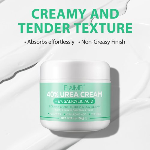 Jiugonggang 40% Urea Cream with 2% Salicylic Acid for Dry Cracked, Feet/Heel Cream Moisturizer for Dry Cracked Heel, Knees, Elbows, Hands, Callus Remover, Callus Remover,Feet Repair Cream, 5.3 Oz