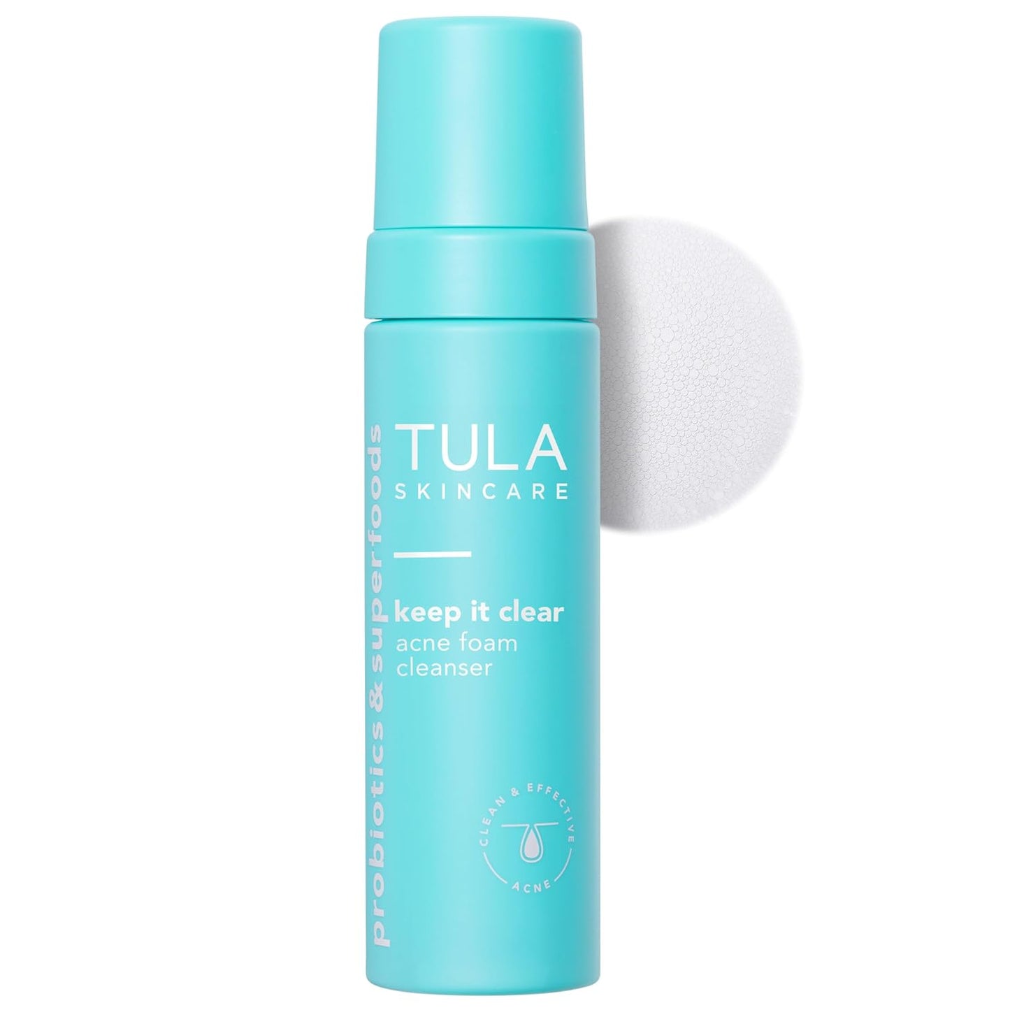 TULA Skin Care Keep It Clear Acne Foam Cleanser - Salicylic & Azelaic Acid, 6.3 fl oz | Clears & Soothes Acne