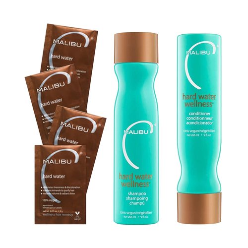 Malibu C Hard Water Shampoo, Conditioner & Hair Mask Pack - Hydrating Hair Care Set (6 Ct)