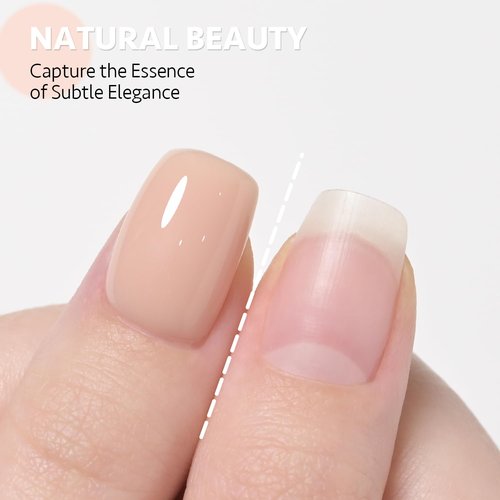 GAOY Nude Jelly Gel Nail Polish, 16ml Sheer Translucent Netural Soak Off Gel Polish, UV Light Cure for Nail Art DIY at Home, 2950 Bright Nude