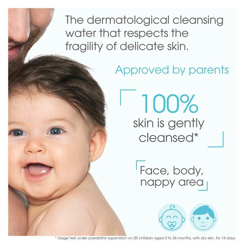 Bioderma ABCDerm H2O - Gentle Baby Skin Care Cleanser - 500ml Hypoallergenic Formula