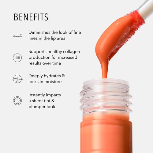 HydroPeptide Lip Plumping Gloss - Hydrating Collagen-Boosting Treatment in Beach Blush, 0.13 Ounce