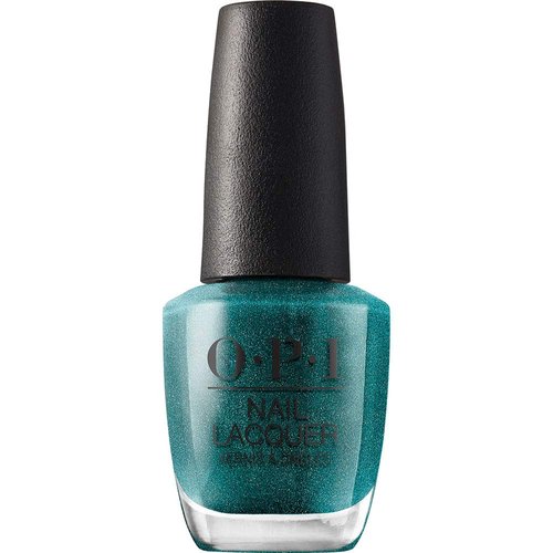 OPI Nail Lacquer This Color's Making Waves | Opaque Dark Green Shimmer Chip Resistant Nail Polish | Fast Drying, Streak Free