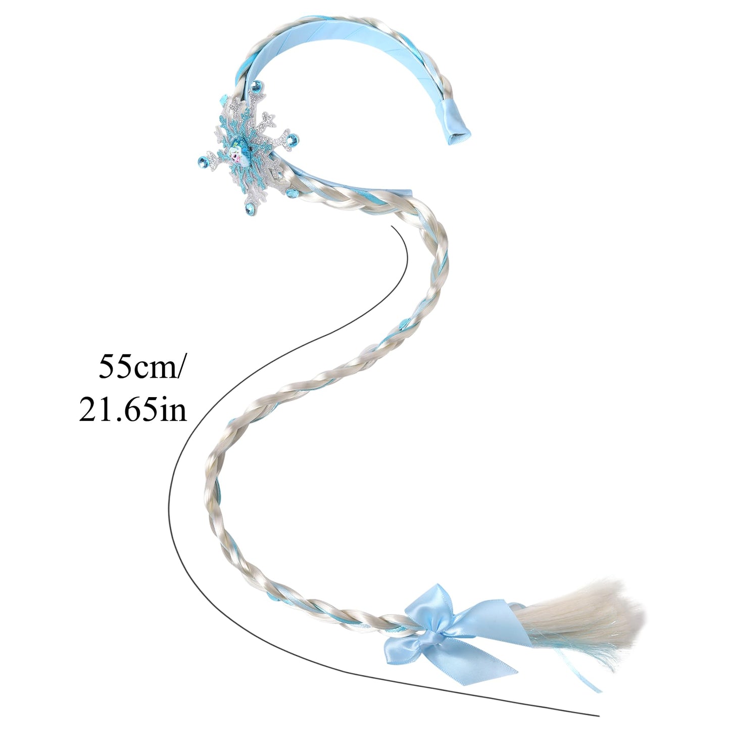 Jaqakid Elsa Costume for women,Princess Dress up Wigs, Princess Elsa Long Braided Wig Headbands for Girls Cosplay Hairpiece Costume