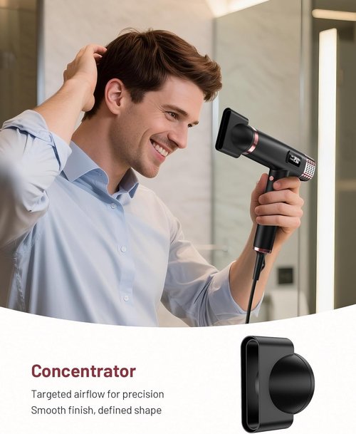 MESCOMB Travel Hair Dryer - 1875W Dual Voltage Ionic for Fast Drying & Frizz Control | Lightweight & Quiet, Black