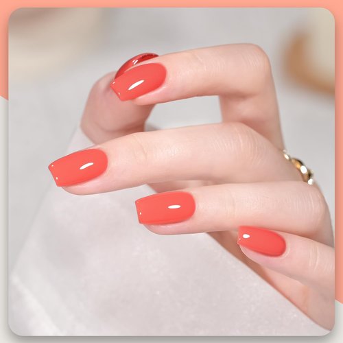 GAOY Orange Gel Nail Polish, 16ml Soak Off Gel Polish, UV Light Cure for Nail Art DIY Manicure at Home, 2446 Coral Orange
