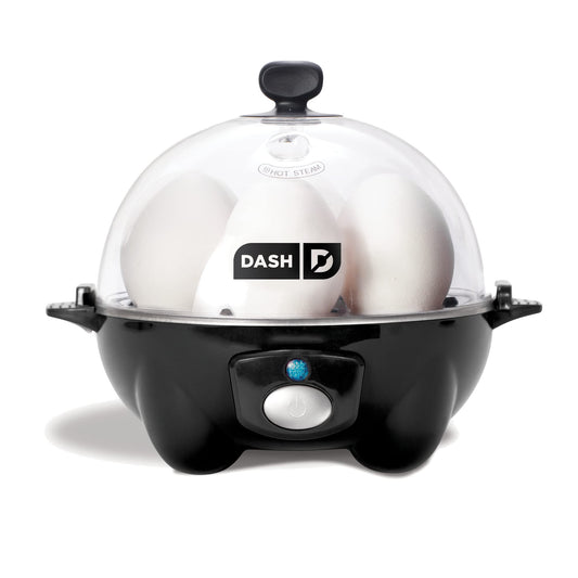 Dash Rapid Egg Cooker - Boiler, Poacher & Steamer - Includes Measuring & Recipe Guide - Dishwasher Safe - Holds 7 Eggs, Black