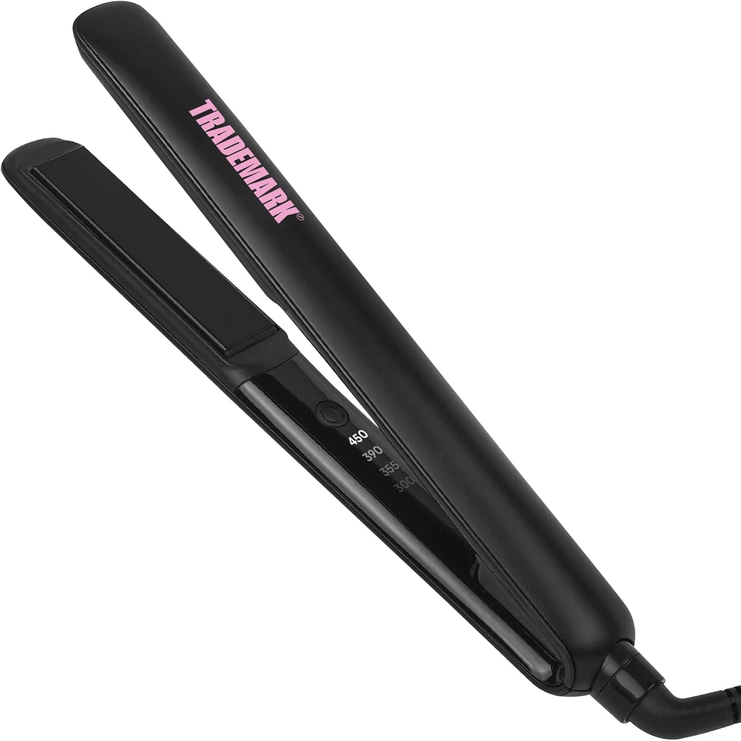 Trademark Beauty 1-Inch Ceramic Flat Iron Hair Straightener - Fast Heating for All Hair Types | Black