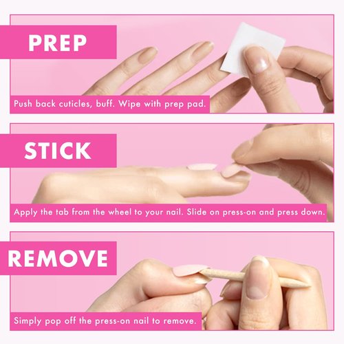 Olive & June Effects Super Stick Mani Press On Nails | Extra Short Round | No Glue Needed | 32 Tab Nails in 16 Sizes | Non-Toxic Tabs | Easy On-Off Non-Damaging Real Look | 7-Day Wear | Shacket Velvet