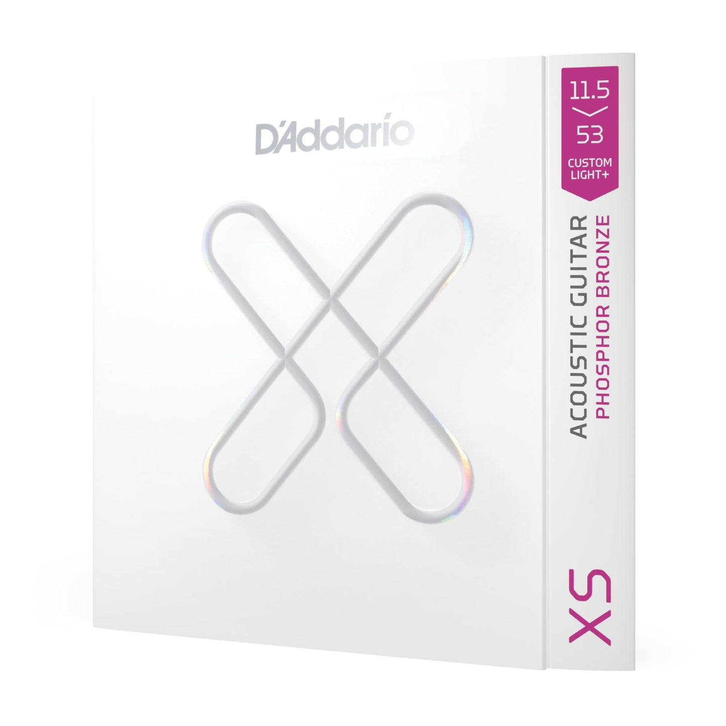D'Addario Acoustic Guitar Strings, XS Phosphor Bronze Coated, XSAPB1256, Light Top/Medium Bottom Gauge 12-56, 6-String Set, Pack of 1