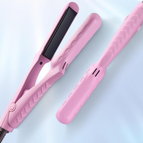LOVANI Mini Flat Iron, Dual Voltage Travel Hair Straightener, Tourmaline Ceramic Small Flat Irons for Short Hair/Bangs (Pink, 0.5 Inch, SleekMini)