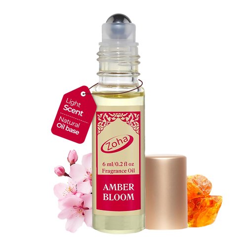 Zoha Amber Bloom - Amber Perfume for Women and Men, Alcohol Free Clean Perfume and Layering Oil, 6ml Roll-On