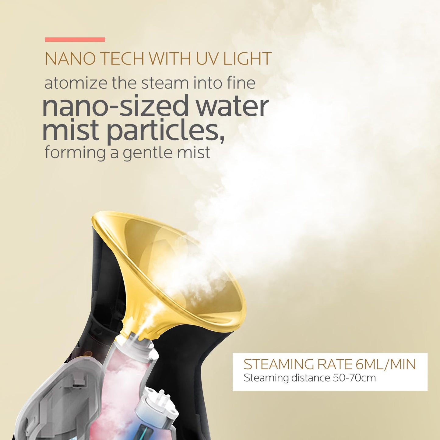 Colorfarm Facial Steamer Nano Ionic: Face Steamer Deep Cleaning Unclogs Pores - Humidifier Hot Mist Home Sauna Spa for Women Men Sinuses Moisturizing