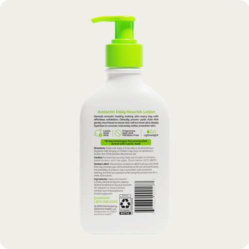 AmLactin Daily Moisturizing Lotion for Dry Skin, 7.9 oz Pump Bottles (Twin Pack), 2-in-1 Moisturizer Body Lotion with 12% Lactic Acid, Dermatologist-Recommended (Packaging May Vary)
