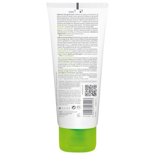 Bioderma Sébium Exfoliating Facial Gel - Purifying & Pore Refining Cleanser - 3.33 Fl Oz
