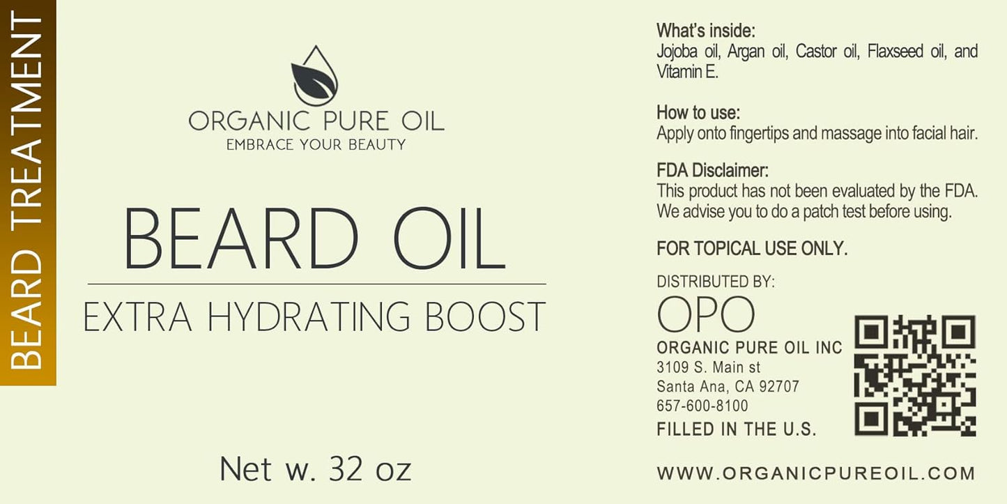 Unscented Beard Oil by [Brand Name] - Natural Hydrating & Conditioning Blend - 32 oz for Growth & Smoothness
