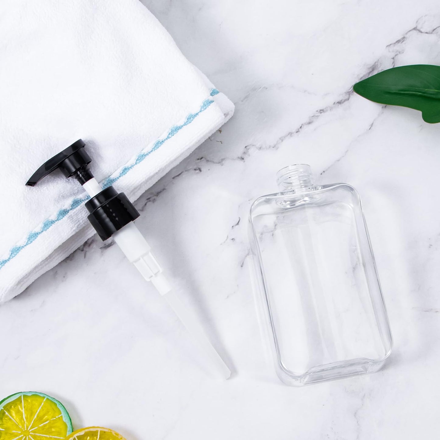 Yebeauty 2 Pack Pump Bottle Dispenser, 6.8oz 200ml Clear Refillable Shampoo and Conditioner Bottles Dispenser, Empty Plastic Shower Hand Soap Dispenser Lotion Container for Bathroom Kitchen