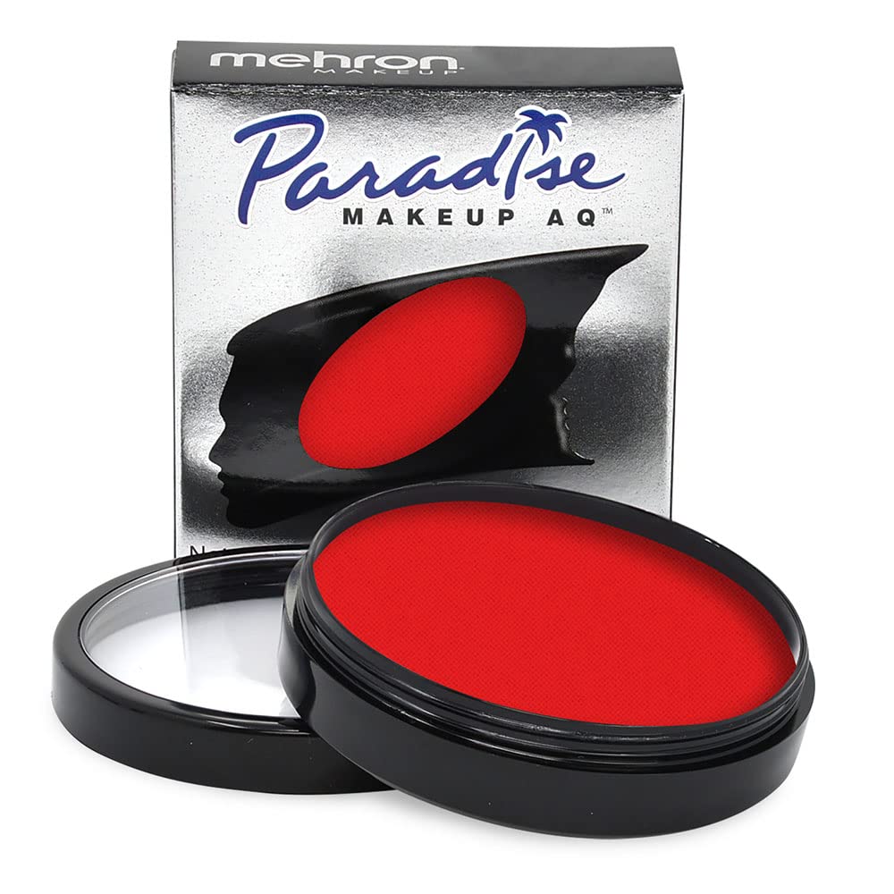 Mehron Makeup Paradise Makeup AQ Face & Body Paint (1.4 oz) (Vulcan – Neon Red/Pink UV)