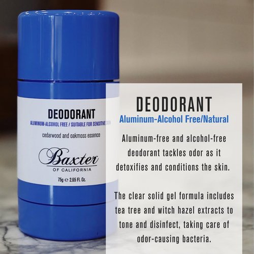 Baxter of California Deodorant - Aluminum & Alcohol-Free Clear Stick with Cedarwood & Oakmoss | 2.65 Ounce