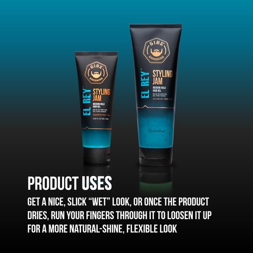 GIBS Grooming El Rey Hair Gel - Medium Hold Styling Jam for Men | Perfect for All Hair Types