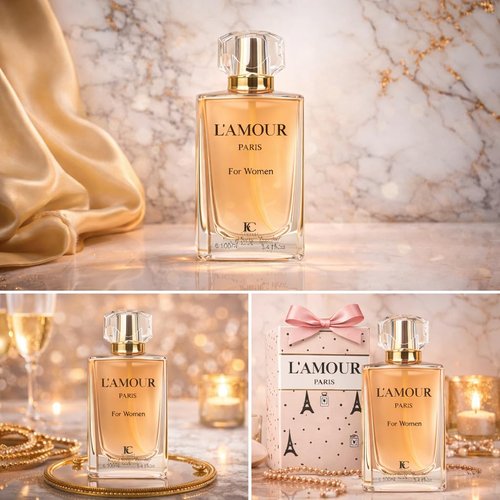 L’Amour Paris 3-Piece Perfume Set - Long-Lasting Eau de Parfum Collection | Romantic Floral & Sweet Fragrance Trio for Date Night