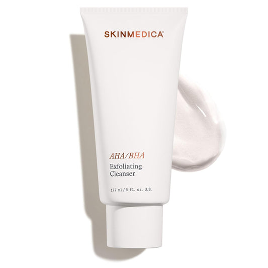 SkinMedica AHA/BHA Exfoliating Face Wash - Gentle Scrub with Jojoba Oil for Radiant Skin | 6 Fl Oz