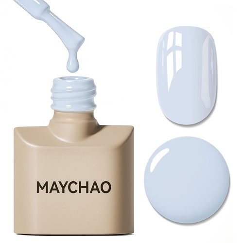 MAYCHAO 15ML Blue Gel Nail Polish 1Pc Baby Blue Gel Polish Soak Off UV LED Nail Polish Nail Art Starter Manicure Salon DIY at Home, 0.5 OZ