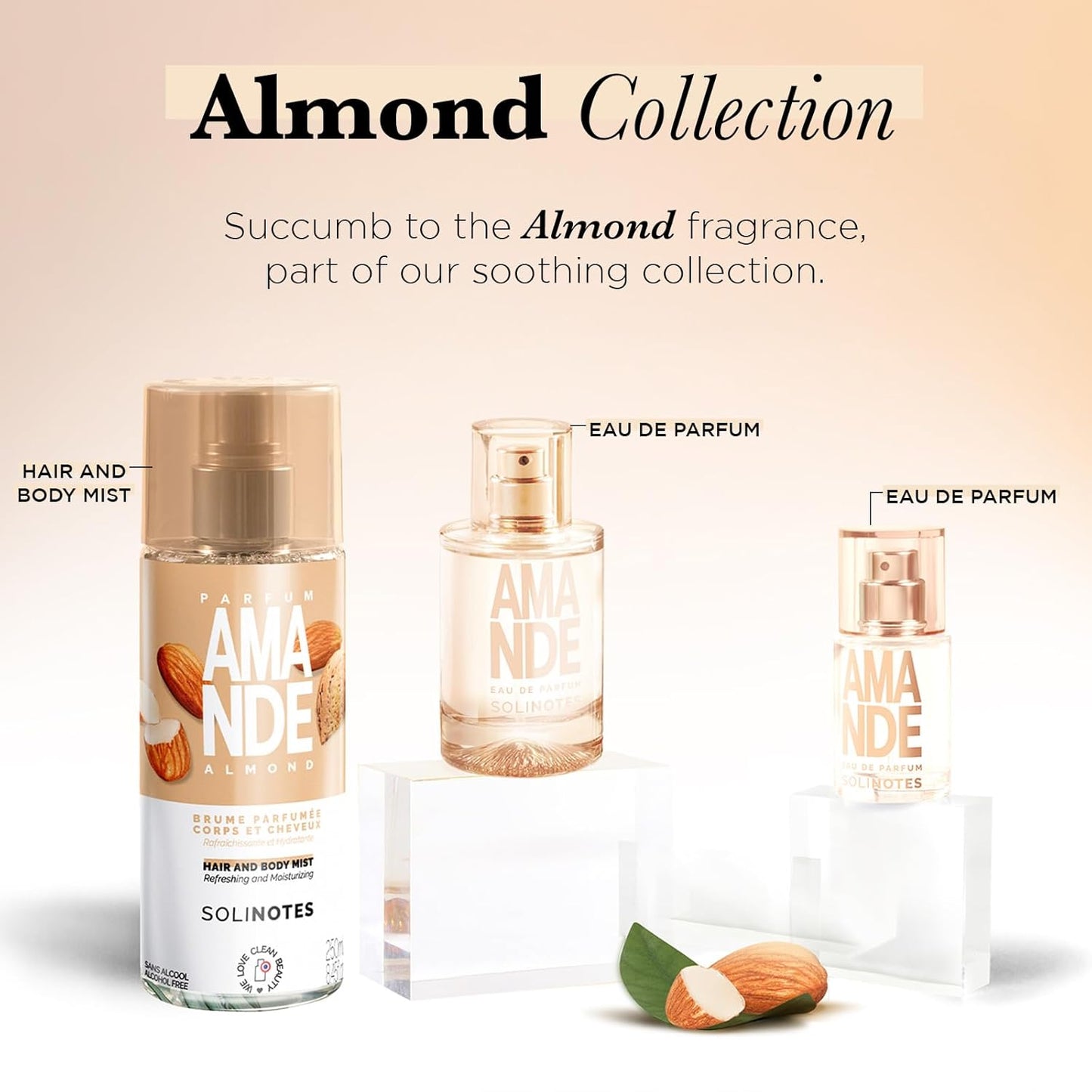 Solinotes Almond Perfume - Delicate Floral & Soothing Scent | 1.7 Fl Oz Eau De Parfum, Vegan & Cruelty-Free