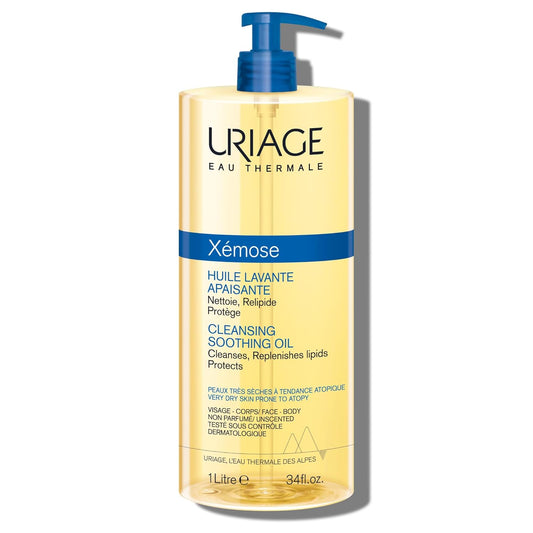 Uriage Xémose Face & Body Wash - Nourishing Gel-In-Oil for Very Dry Skin | Fragrance & Soap-Free