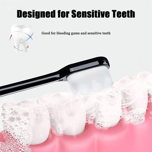 BREVI Nano Toothbrush - Premium Nordic-Inspired Design with 20,000 Extra Soft Bristles | Black & White