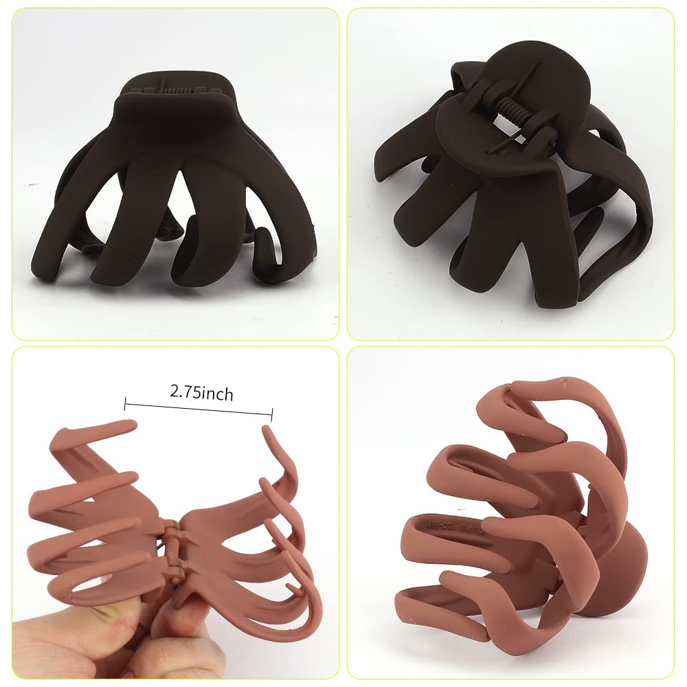 Hair Clips Claw Clips for Thick Hair 5Pcs Large Hair Clips 3.15'' Big Octopus Hair Clip Long Thick Medium Hair Neutral Jumbo Jaw Clips Hair Accessories for Women Girls