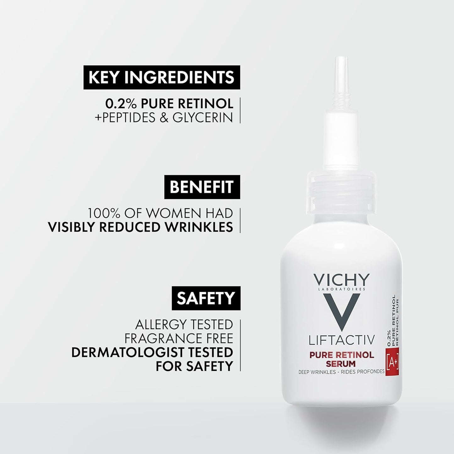 Vichy Anti-Aging Duo - LiftActiv 16% Vitamin C & Pure Retinol Serum Set for Brightening and Plumping