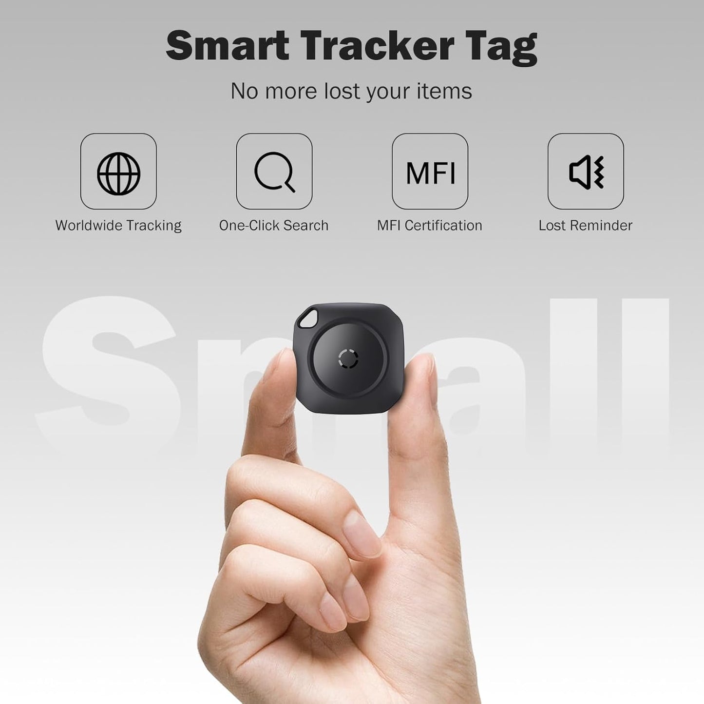 weTag Air Tracker Tag | 4-Pack Smart Bluetooth Luggage Tracker with Replaceable Battery - Black