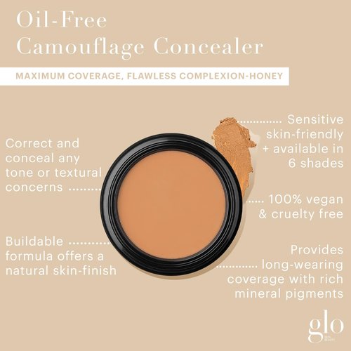 Glo Skin Beauty Oil-Free Camouflage Concealer - Correct Blemishes & Dark Spots for Even Complexion (Honey)