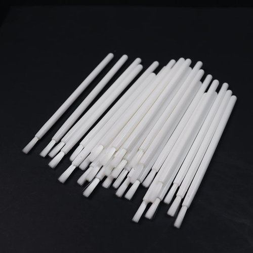 100 Pcs Disposable Makeup Lip Brushes Lipstick gloss brush Lip Gloss Applicators with Soft Brush Head Cosmetic Lip Brush Wands mini paint brushes for cookies (White)