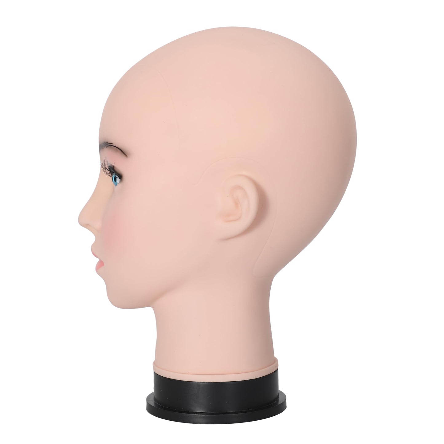 TKIMHEQ Bald Female Mannequin Head 21.6 Inches Big Head Circumference Makeup Training Head Wig Head Professional Cosmetology for Wig Making Hat Helmet Glasses Display Head Model with Clamp Stand