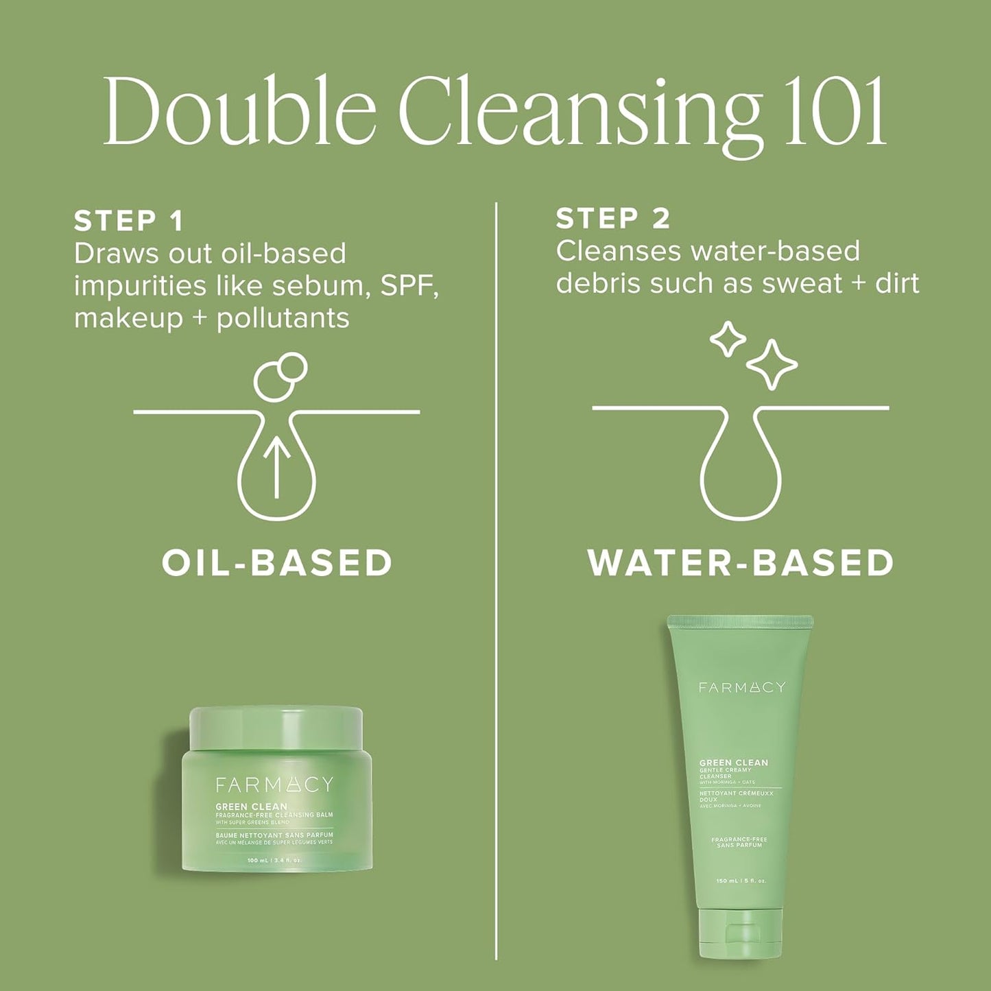 Farmacy Green Clean Makeup Remover Balm - Waterproof Cleansing Oil for Sensitive Skin | Hydrating & Fragrance-Free (100ml)