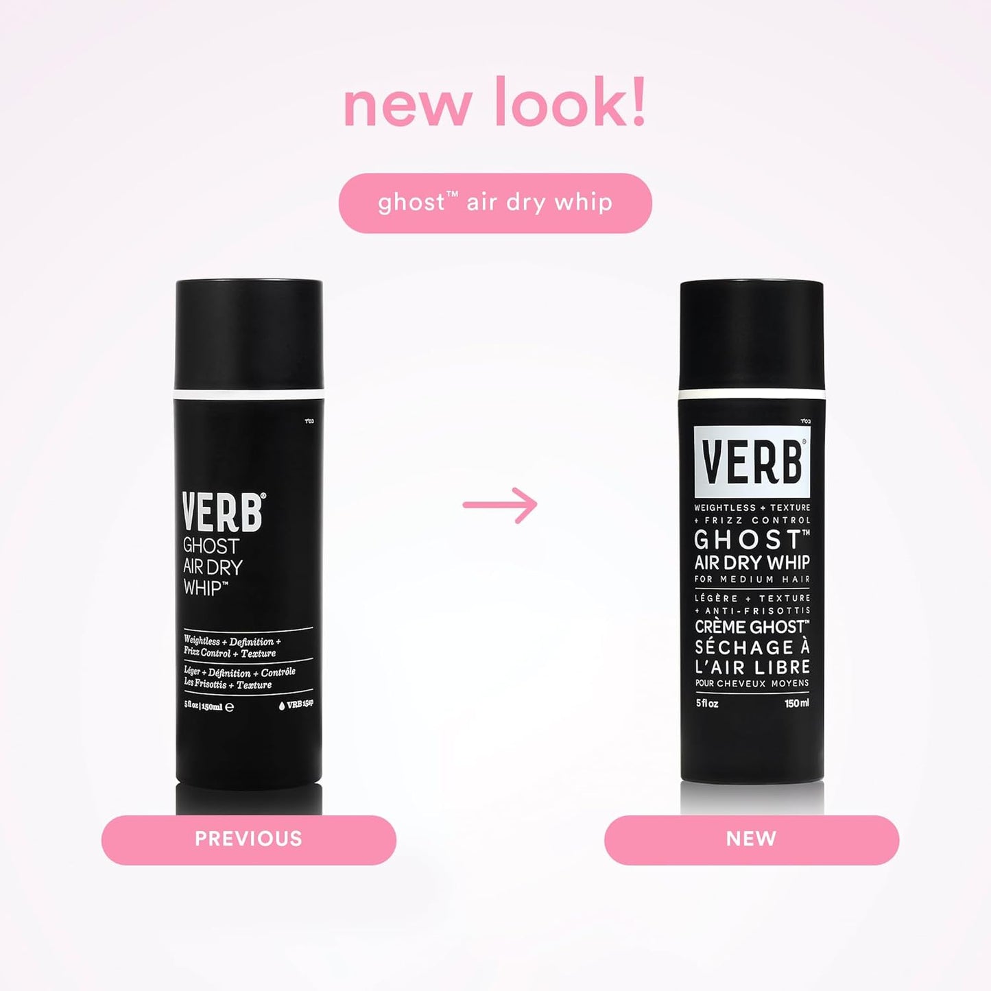 VERB Ghost Air Dry Whip - Weightless Styling Cream - Infused with Moringa Oil - Anti-Frizz + Provides Hydration & Texture- Vegan, No Parabens or Harmful Sulfates