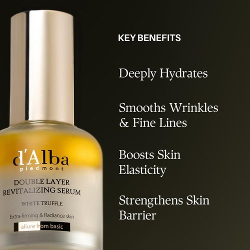 d'alba Piedmont White Truffle Revitalizing Serum - 100hr Hydration & Skin Firming (1.01 fl. oz)