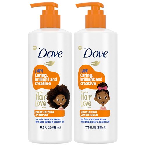 Dove Love Collection Shampoo & Conditioner Set - Curly & Wavy Hair Care | 17.5 Oz (2 Pieces)
