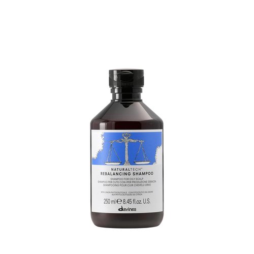 Davines Naturaltech Rebalancing Shampoo - Oil Control & Deep Cleansing for Oily Scalp | 8.45 Fl Oz
