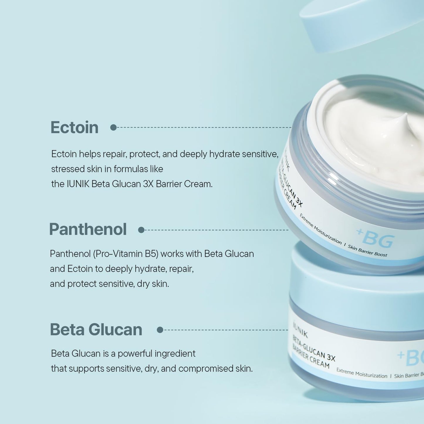IUNIK Beta-Glucan Moisture Cream - Deep Hydration & Barrier Strengthening for Sensitive Skin | 3x Formula